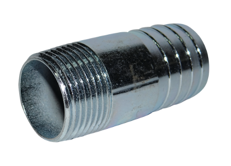 Galvanized hose tail with single thread - 1"M x ∅33.7