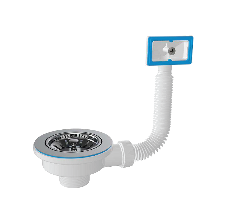 Plastic basin waste with overflow - ∅92 - 1 1/2"