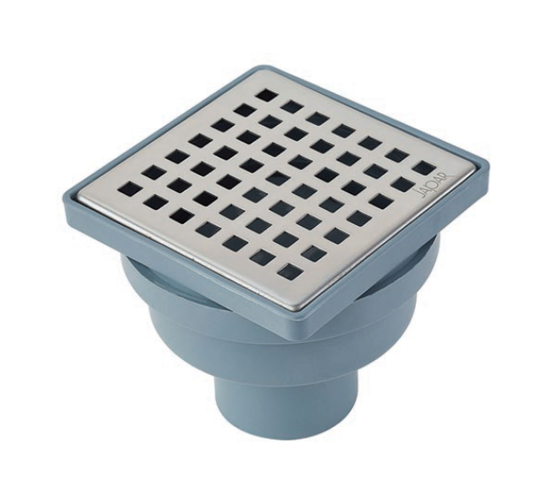 Plastic floor drain with stainless steel grate - straight - ∅ 50
