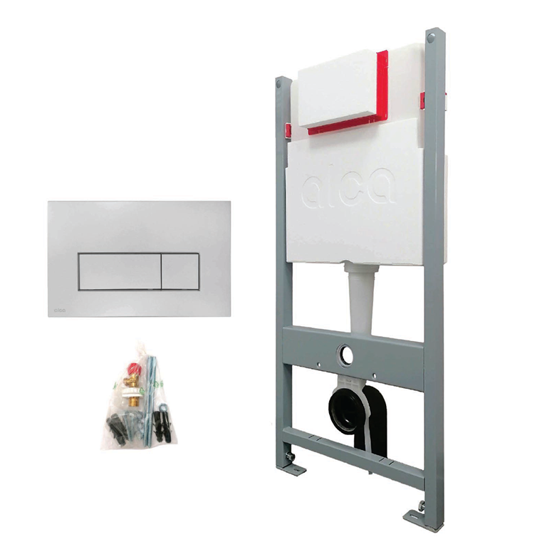 Concealed cistern frame with M572 button and fixing hardware