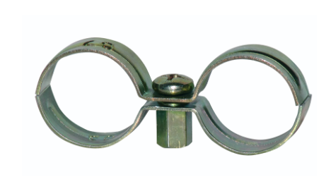 Copper pipe clip - double - ∅ 42