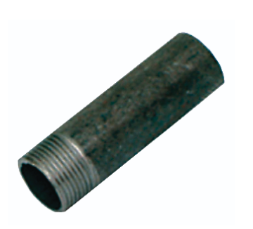 Carbon steel barrel nipple with single thread - 100mm - 3/4"M