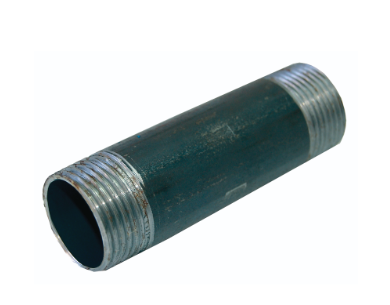 Carbon steel barrel nipple with double thread - 100mm - 4"M