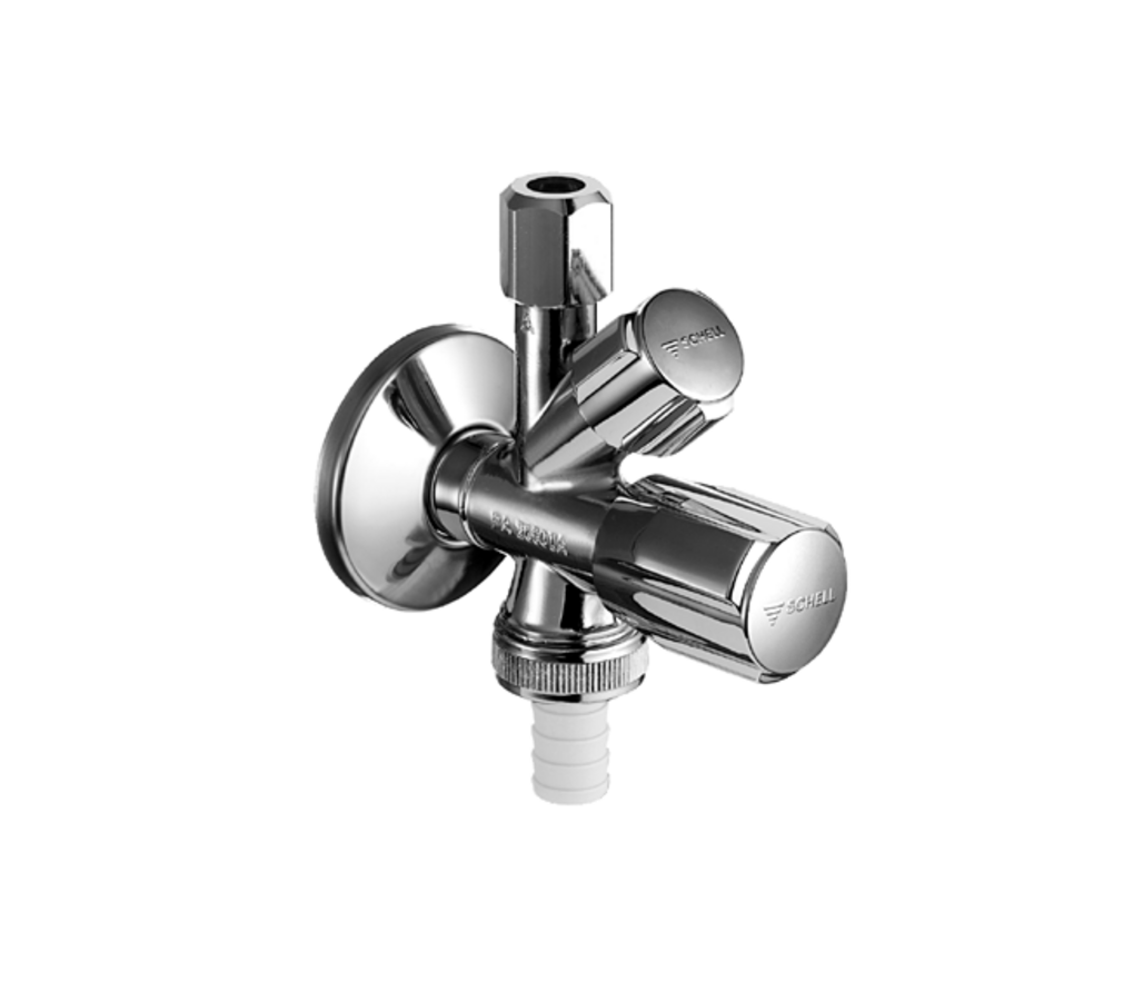 Combination angle valve SCHELL 1/2" x 3/8" x 3/4"