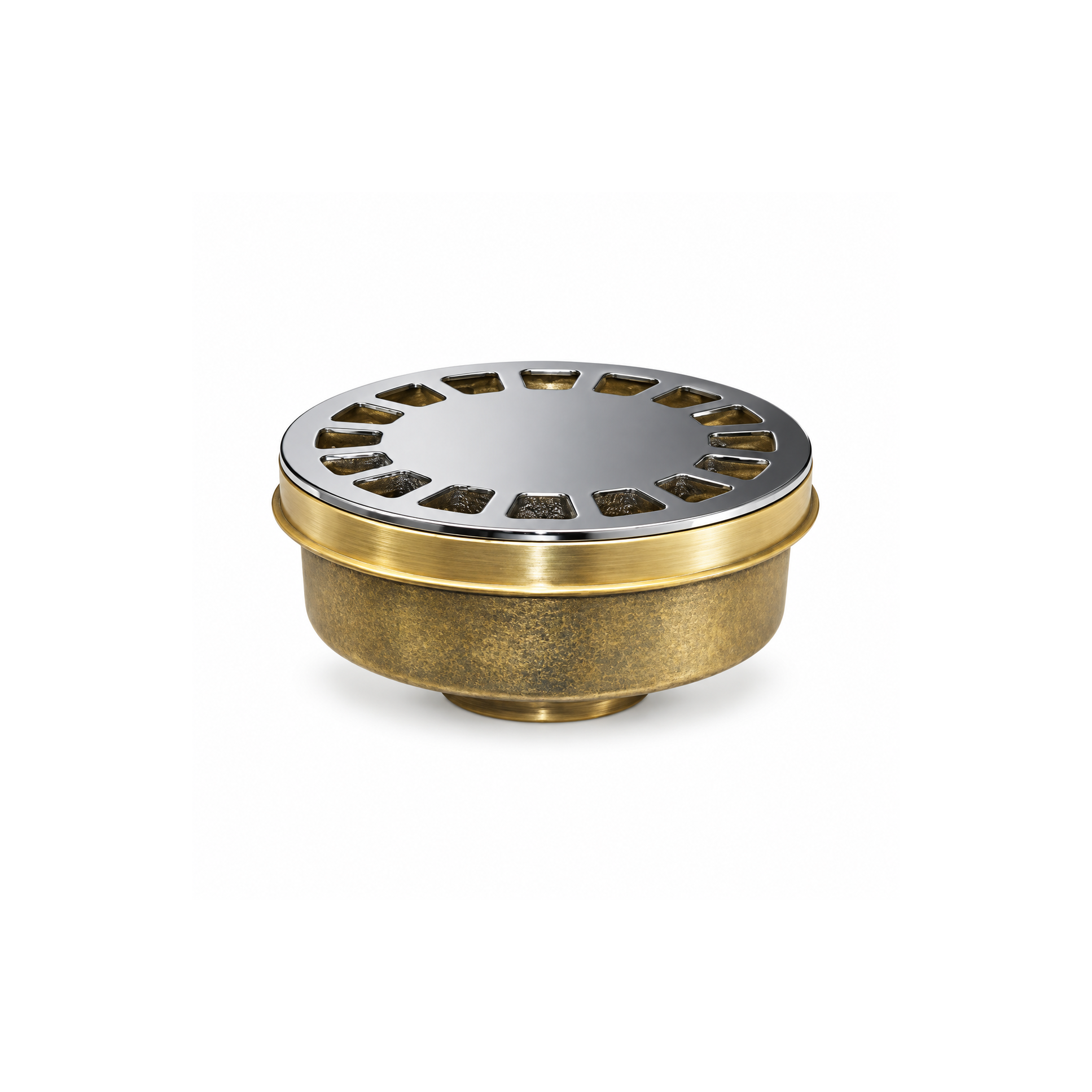 Brass floor drain - straight - square - heavy type - 10x10